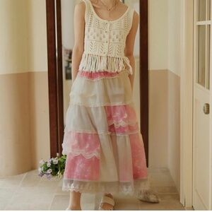 Y2k Retro College Style midi Skirt with Summer high Waist and Slimming Effect